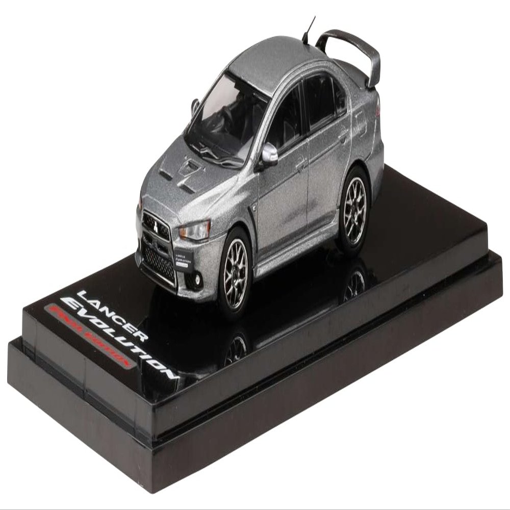 1/64 Mitsubishi Lancer Evolution X FINAL EDITION with Engine Display Model Titanium Gray Metallic