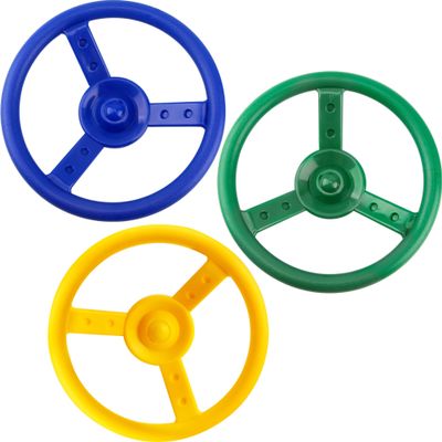 3 Pack Playground Steering Wheel Swingset Playset Wheel Toys Plastic Steering Wheel for Kids Outdoor Backyard Playhouse Treehouse (Color Set 1)