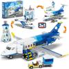 CUBIMANA City Passenger Airplane Building Set, 711 PCS 3 IN 1 Plane Building Blocks Kit with Airport Terminal, Radar Tower, Luggage Truck, Planes Model Toys Gift for Boys Girls Kids 6 7 8 9+ Years Old view 1