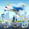 CUBIMANA City Passenger Airplane Building Set, 711 PCS 3 IN 1 Plane Building Blocks Kit with Airport Terminal, Radar Tower, Luggage Truck, Planes Model Toys Gift for Boys Girls Kids 6 7 8 9+ Years Old view 2