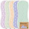 5-Pack Muslin Burp Cloths Baby Boy, Girl - Very Absorbent Baby Burp Cloth Rags, 8-Layers Viscose Derived from Bamboo Cotton Muslin Towel, Super Soft Spit Up Rags, No Shrink Washcloths (Lunaris) view 1