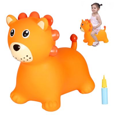 INPANY Bouncy Horse, Lion Hopper Toys, Toddlers Bouncing Animal, Kids Ride on Rubber Bouncer, Inflatable Jumping Horse, Outdoor Indoor Birthday Gifts for 2 3 4 Year Old Girls Boys