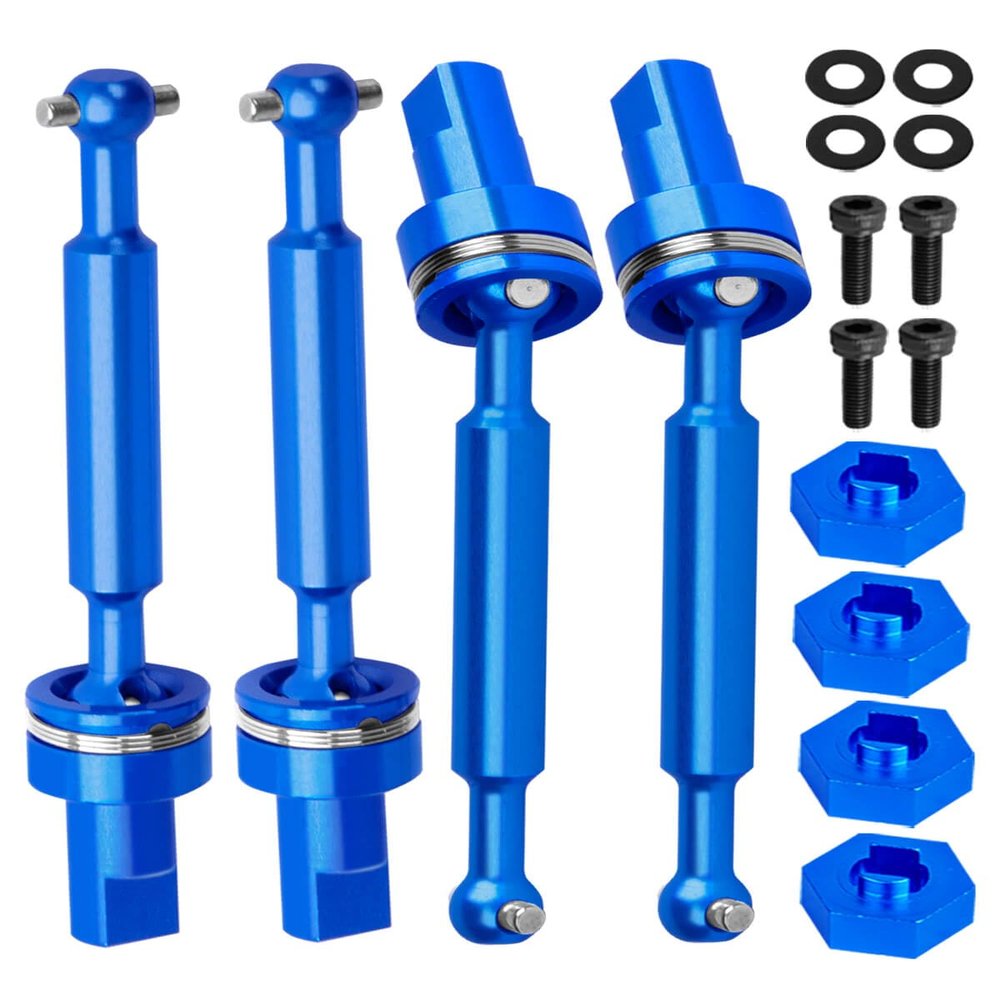 BRCatWPark Alloy Front Rear Drive Shaft Axles & Wheel Hex Upgrades Part for 1/18 LaTrax Teton/LaTrax Desert Prerunner,Aluminum Driveshaft CVD,Navy Blue
