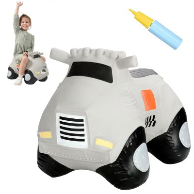 INPANY Kids Car Bouncy Hopper Toys, Toddlers Ride on Car, Inflatable Hopping Toys, Bouncing Buddies, Rubber Bouncer, Outdoor Indoor Birthday Gifts Toy for 2 3 4 Yr Girl Boy, Grey
