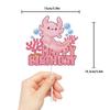 Axolotl Happy Birthday Cake Topper Pink Glitter Hexagonal Dinosaur Aquatic Creature Cake Decoration Salamander Under the Sea Fish Animal Birthday Party Supplies Kids Boy Girl view 2