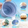 3PCS Foldable Beach Bucket Sandbox Kit Toys for Kid Adult, Collapsible Small Bucket for Washing Camping Fishing, Silicone Sand Pail for Garden Planting, Travel, Beach Summer Toy Gift for Boy Girl view 3