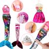 Magical Mermaid Dolls Set for Girls 4-7 - Princess Twin Dolls with Color-Changing Purple Dolphin, Summer Outfits & Sparkling Accessories (Crown, Flip Scales, Starfish Comb) Water Play Birthday Gift view 4