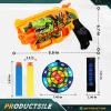 2 Pack Dinosaur Doodle Toy Gun Toy Foam Blaster with 80 Foam Bullets, 6 Dart Spinning Drums Pistol Toy, Foam Dart Gun Shooting Game Activities, Birthday Gift for Kids, Teens, and Ages 6 and Up view 2