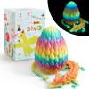 LEWELLRY 15" 3D Printed Dragon Egg,Christmas Birthday Toys, Stocking Stuffers Gift, Articulated Crystal Cool Fidget Dragon for Girls Boys Kids Ages 3,4, 5, 6,7, 8,9,10,11,12 Years Old view 1