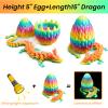 LEWELLRY 15" 3D Printed Dragon Egg,Christmas Birthday Toys, Stocking Stuffers Gift, Articulated Crystal Cool Fidget Dragon for Girls Boys Kids Ages 3,4, 5, 6,7, 8,9,10,11,12 Years Old view 3