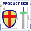 Motionchic 6 Set Foam Sword and Shield Set for Kids Foam Swords for Play Fighting Medieval Knight Joust Weapons Role Play Costume Party Birthday Gifts Activities Accessories Christmas view 2