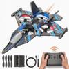 BEZGAR RC Plane | 2.4GHZ Remote Control Airplane, RC Helicopter, 360 Flip Fighter Jet Toy, Toys for ages 8-13 with Colorful LED Navigation Lights Blue view 1