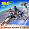BEZGAR RC Plane | 2.4GHZ Remote Control Airplane, RC Helicopter, 360 Flip Fighter Jet Toy, Toys for ages 8-13 with Colorful LED Navigation Lights Blue view 3