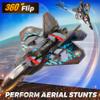 BEZGAR Drones for Kids | 2.4GHZ RC Plane, Remote Control Airplane, RC Helicopter, 360 Flip Fighter Jet Toy with Colorful LED Navigation Light Blue view 3