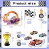 MEMOVAN Race Car Birthday Cake Decoration 24PCS Racing Car Cake Toppers Checkered Flag Cars Cake Cupcake Decorations for Man Boy Kid Racing Cars Theme Birthday Supplies Party Favors view 2
