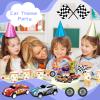 MEMOVAN Race Car Birthday Cake Decoration 24PCS Racing Car Cake Toppers Checkered Flag Cars Cake Cupcake Decorations for Man Boy Kid Racing Cars Theme Birthday Supplies Party Favors view 3