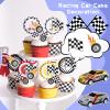 MEMOVAN Race Car Birthday Cake Decoration 24PCS Racing Car Cake Toppers Checkered Flag Cars Cake Cupcake Decorations for Man Boy Kid Racing Cars Theme Birthday Supplies Party Favors view 4