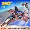 BEZGAR Drones for Kids | 2.4GHZ RC Plane, Remote Control Airplane, RC Helicopter, 360 Flip Fighter Jet Toy, Toys for ages 8-13 with Colorful LED Navigation Lights Red view 3