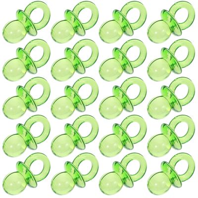 2 Bags Acrylic Baby Pacifier, Baby Shower Pacifier Favor Baby Shower Gender Show Gender Reveal Party Decoration for DIY Baby Shower Birthday Party Green