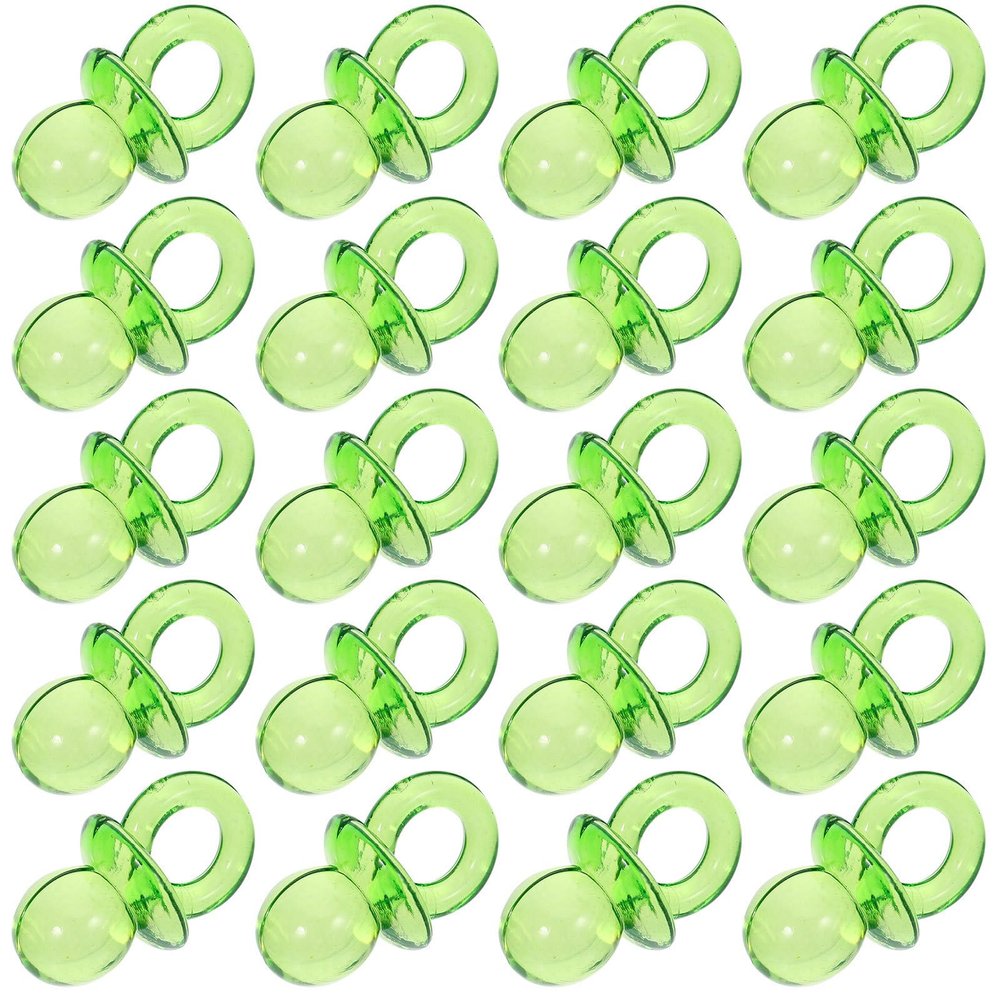 2 Bags Acrylic Baby Pacifier, Baby Shower Pacifier Favor Baby Shower Gender Show Gender Reveal Party Decoration for DIY Baby Shower Birthday Party Green