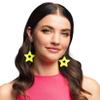 Boland - Pair of Neon Yellow Star Earrings view 2