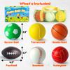 Billeeit Mini Sports Balls Set for Toddler 1-3, Sports Bag for Kids, Include 1 Each of 3.5" Foam Soccer, Tennis Ball, Basketball, Football, Baseball, Volleyball, Fun Baby Ball Toys, Set of 6 view 2