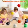 Billeeit Mini Sports Balls Set for Toddler 1-3, Sports Bag for Kids, Include 1 Each of 3.5" Foam Soccer, Tennis Ball, Basketball, Football, Baseball, Volleyball, Fun Baby Ball Toys, Set of 6 view 4