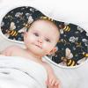 J JOYSAY Golden Bees Flower Baby Burp Cloths for Boys Girls Large 22''x11'' Cotton Baby Washcloths Extra Absorbent Soft 4 Layer Burp Rag for Girl Infant 1 Pack view 4