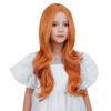 Edivd Ginger Wig Long Ginger Orange Wavy Curly Wig Long Orange Part Wigs Heat Resistant Synthetic Wigs with Cap (Small Size) view 3