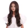 Edivd Mixed Brown Wig Long Dark Brown Wavy Curly Wig Chocolate Middle Part Wigs Heat Resistant Synthetic Wigs with Cap (Small Size) view 2