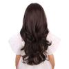 Edivd Mixed Brown Wig Long Dark Brown Wavy Curly Wig Chocolate Middle Part Wigs Heat Resistant Synthetic Wigs with Cap (Small Size) view 4