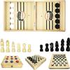 4-in-1 Sling Puck Game Set Super Winner Sling Puck Set, Chess, Checkers, Tic Tac Toe Games, Portable Folding Tabletop Chess Board Game for Adults and Kids view 2
