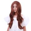 Edivd Ginger Orange Wig Long Dark Orange Wavy Curly Wig Long Ginger Middle Part Wigs Heat Resistant Synthetic Wigs with Cap (Small Size) view 3