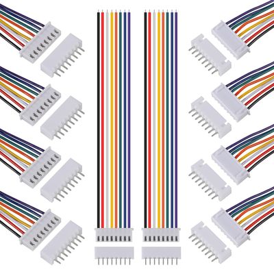 ACEIRMC 10Pairs JST Connector Kit, XH 2.54mm 8 Pin Header Male and Female Connectors Plug Adapter with Flat Wire Cable 200mm 26AWG Compatible with JST XH (8P)
