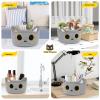 Hkojewp Small Storage Basket, Cat Basket Woven Cotton Rope Basket for Nursery, Baby Blanket Organizer with Handles for Toys,Towels,Clothes, Baby Storage for Gifts Cat Dog Bin Toys 8.54.5 inches,Grey view 2