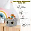 Hkojewp Small Storage Basket, Cat Basket Woven Cotton Rope Basket for Nursery, Baby Blanket Organizer with Handles for Toys,Towels,Clothes, Baby Storage for Gifts Cat Dog Bin Toys 8.54.5 inches,Grey view 4