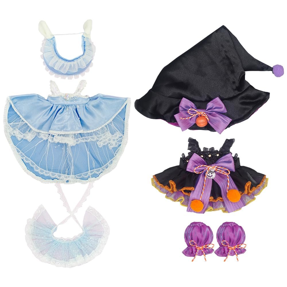 niannyyhouse 20cm Plush Doll Clothes Dresses Sailor Outfit 8in Doll Dressup (D)