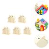 Angoily DIY Wooden House Piggy Bank 15-Piece Paintable Craft Set Unfinished Wood Coin Bank for Kids and Adults House Shaped Money Box for Cash and Change Storage view 2