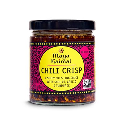 Maya Kaimal Chili Crisp, Medium Heat - Indian Tarka-Style Oil with Fried Garlic, Shallots & Chili Flakes - Pan-Asian Condiment for Noodles, Rice, Eggs & More - 5.5 oz Jar