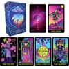 Jrskvaro Colorful Neon Tarot Cards Deck With Guidebook for Beginners - 78 Classic Cards With Meanings view 1
