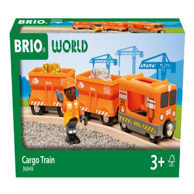 BRIO World  36049 Gold Cargo Train | Toy Train Set for Kids Aged 3 Years Up