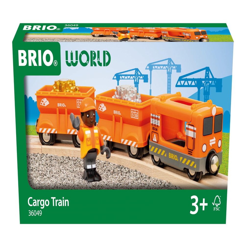 BRIO World 36049 Gold Cargo Train | Toy Train Set for Kids Aged 3 Years Up