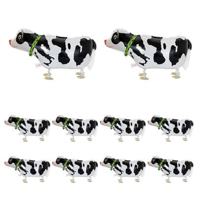 10Pcs Walking Animal Balloons Pet Balloons Farm Animal Balloon Foil Balloon (Cow)