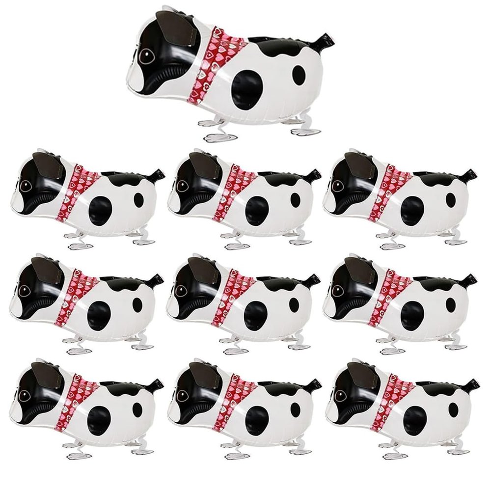 10Pcs Walking Animal Balloons Pet Balloons Farm Animal Balloon Foil Balloon for Party Decortion (Bulldog)