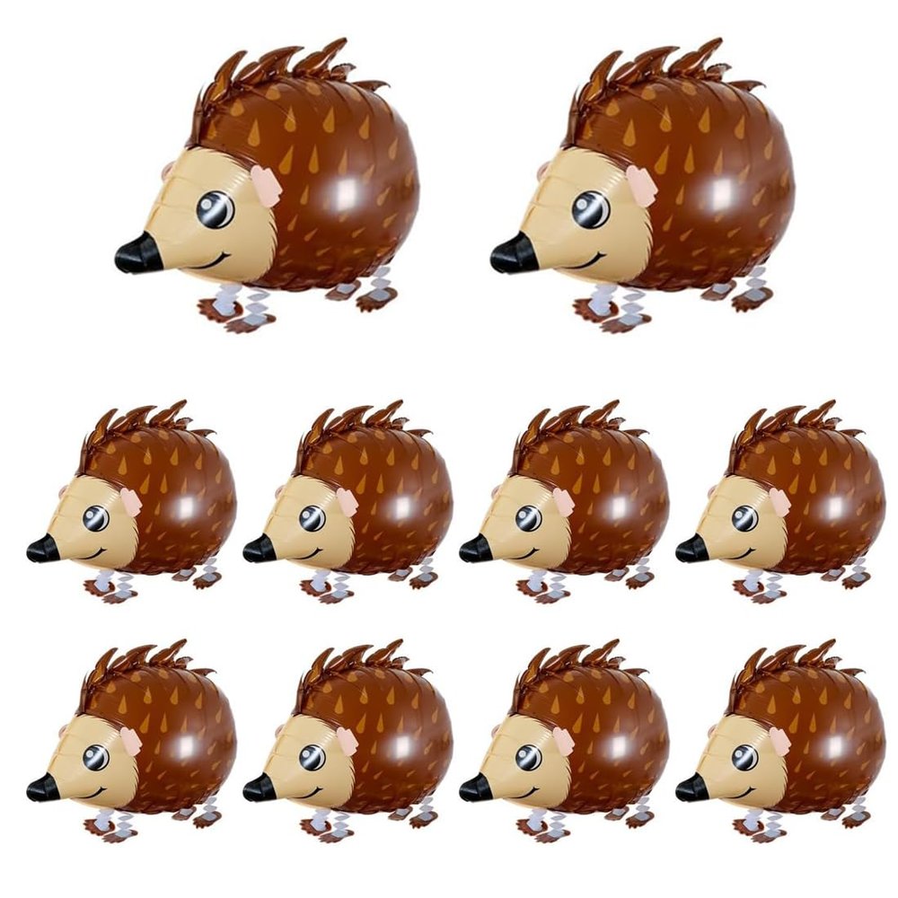 10Pcs Walking Animal Balloons Pet Balloons Farm Animal Balloon Foil Balloon for Party Decortion (Hedgehog)