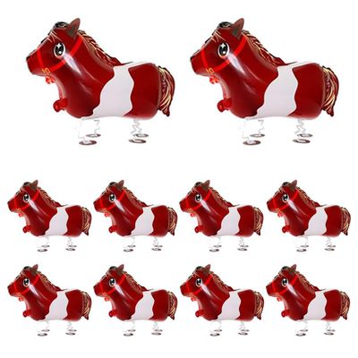 10Pcs Walking Animal Balloons Pet Balloons Farm Animal Balloon Foil Balloon (Horse)