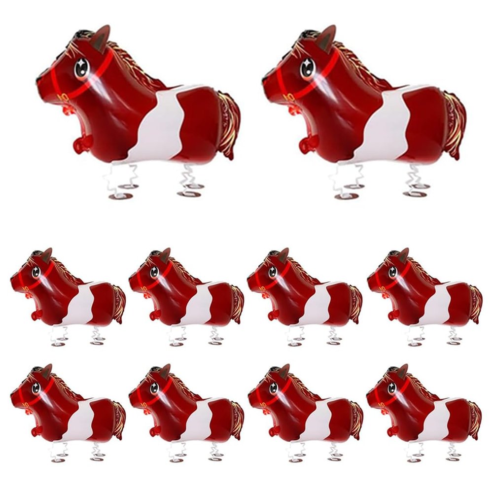 10Pcs Walking Animal Balloons Pet Balloons Farm Animal Balloon Foil Balloon (Horse)