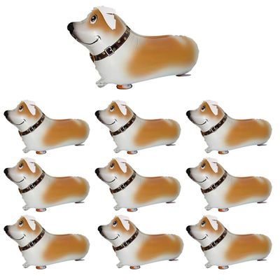 10Pcs Walking Animal Balloons Pet Balloons Farm Animal Balloon Foil Balloon (Corgi)