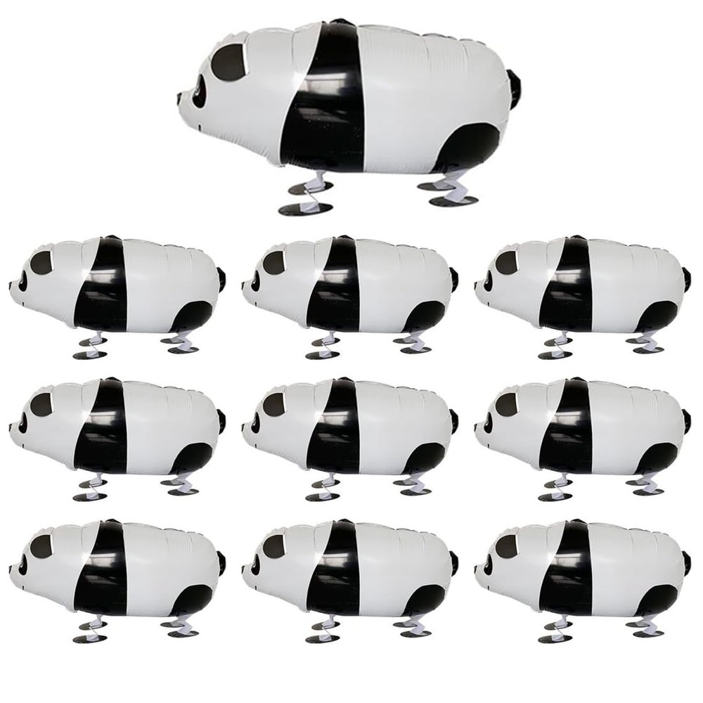 10Pcs Walking Animal Balloons Pet Balloons Farm Animal Balloon Foil Balloon (Panda)