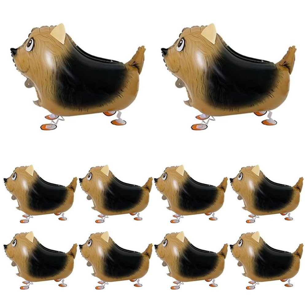 10Pcs Walking Animal Balloons Pet Balloons Farm Animal Balloon Foil Balloon (Long Haired Dog)